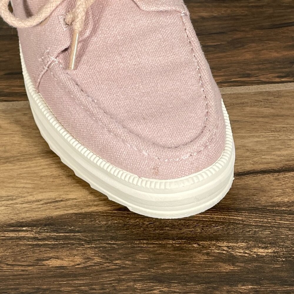 Sperry Cruise Plushstep Boat Shoes Womens Size 7.5 Light Pink 2 Eye Platform Moc - Picture 3 of 13